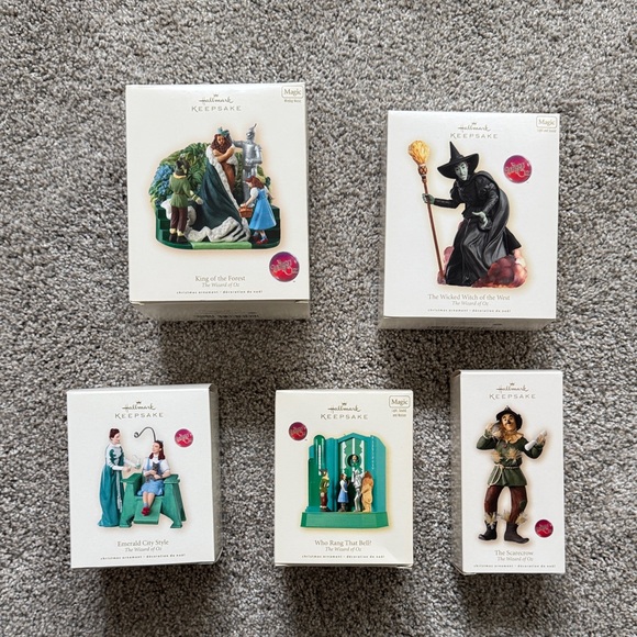 Vintage Hallmark Keepsake Wizard of Oz Ornament Collection Set of 5 with Boxes
